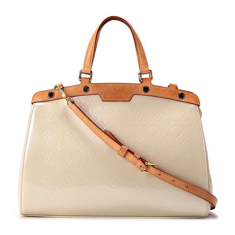 louis vuitton(路易威登) 米白色漆皮两用包