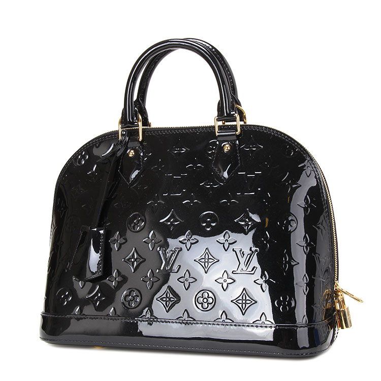 louis vuitton(路易威登) 黑色漆皮alma 小号手提包
