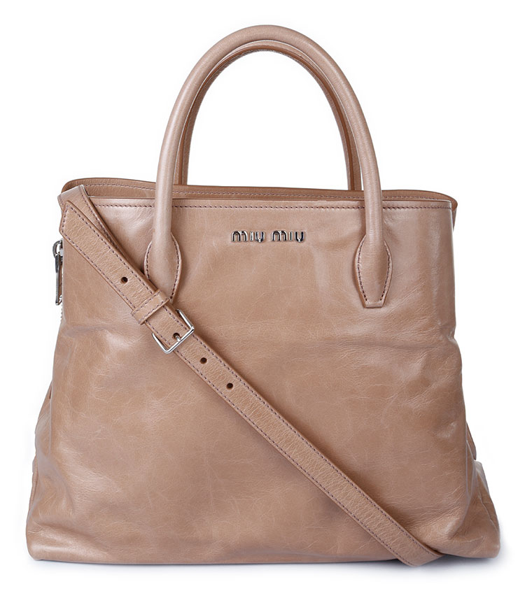 miumiu(缪缪) 裸色皮质手提两用包