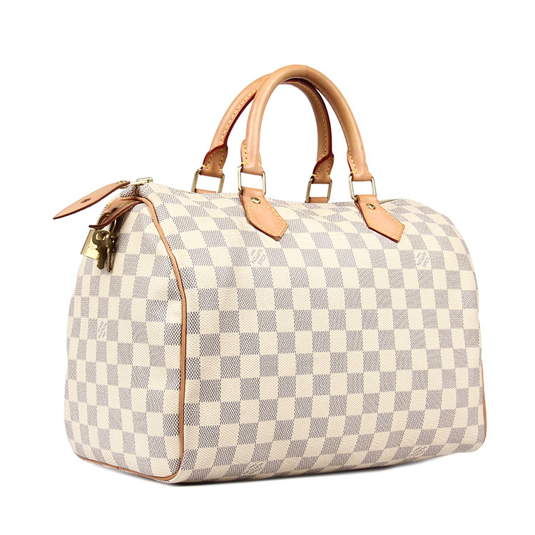 louis vuitton(路易威登) 白棋格手提包speedy30