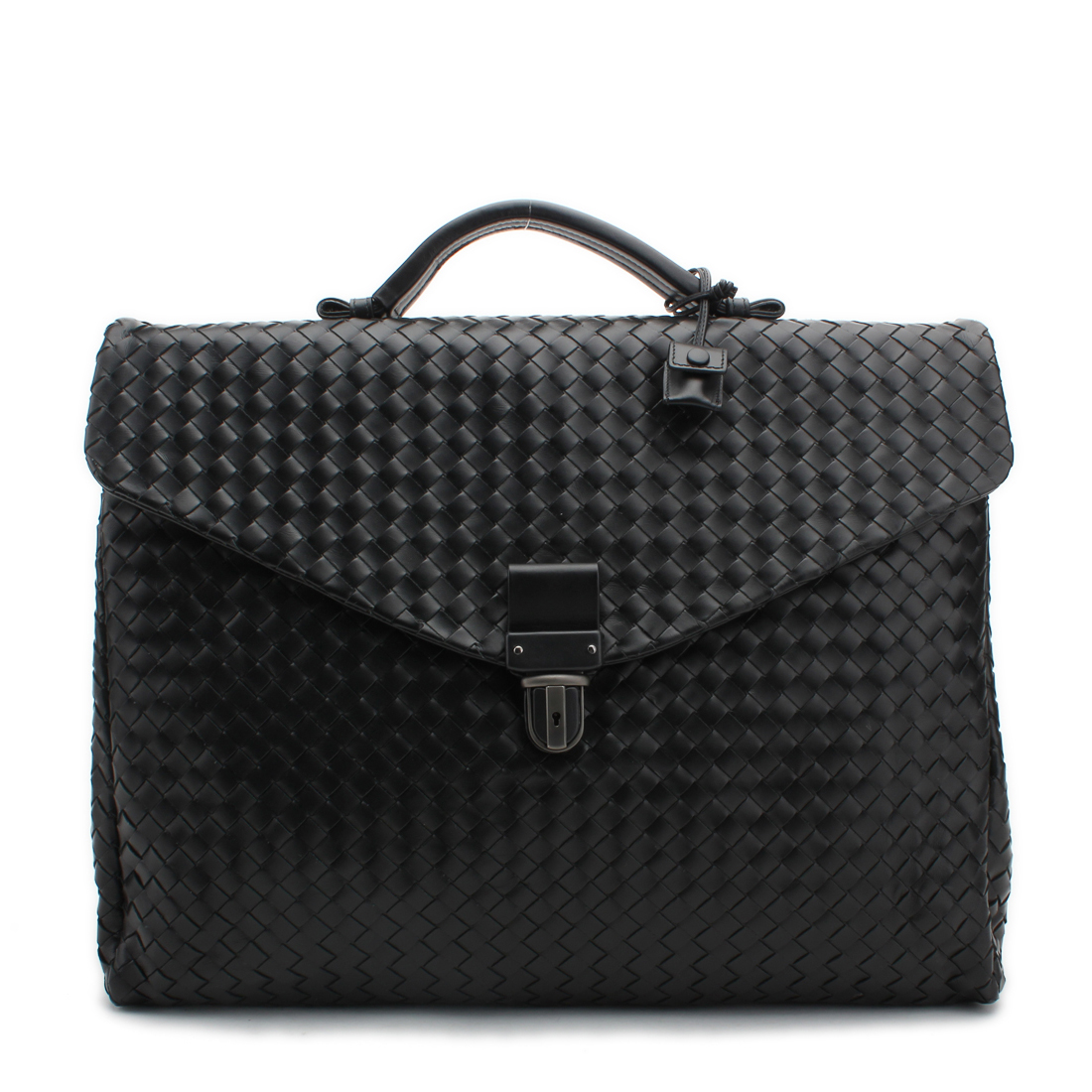 bottega veneta(葆蝶家) 黑色编织皮质公文包