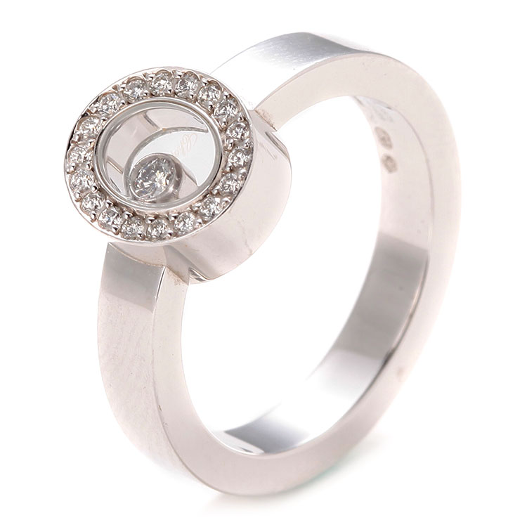 chopard(萧邦) 18k白金快乐钻石系列戒指53