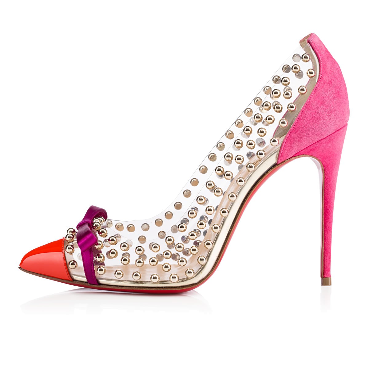 christian louboutin 2015限量水晶细高跟铆钉尖头鞋