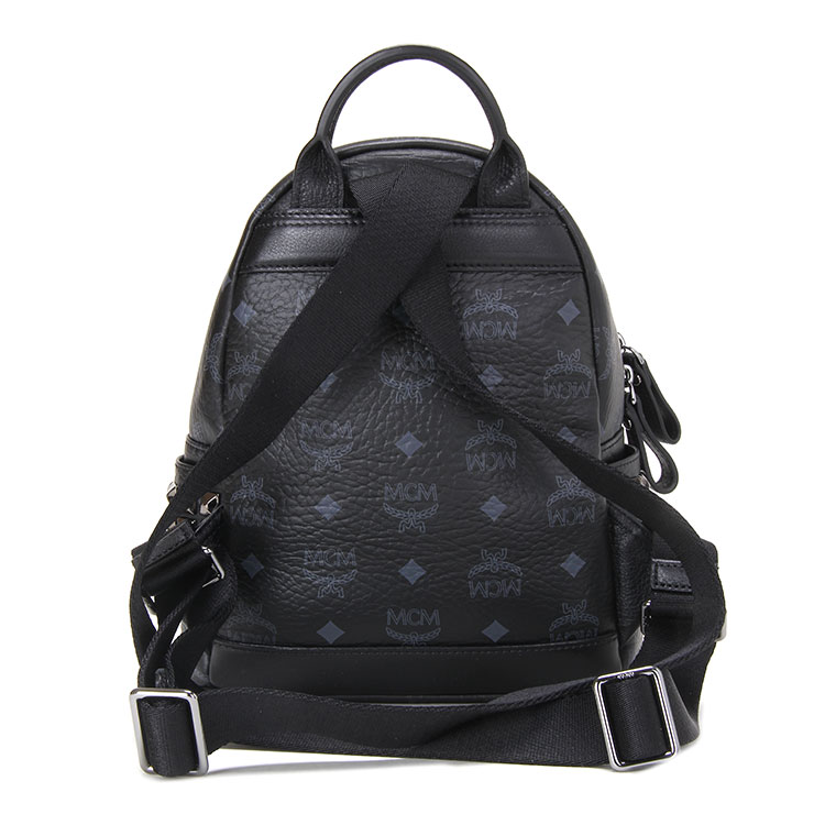 mcm(mcm) 黑色侧面铆钉迷你双肩包