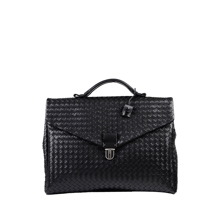 bottega veneta/葆蝶家黑色羊皮男士公文包 113095 v4651 1000 黑色