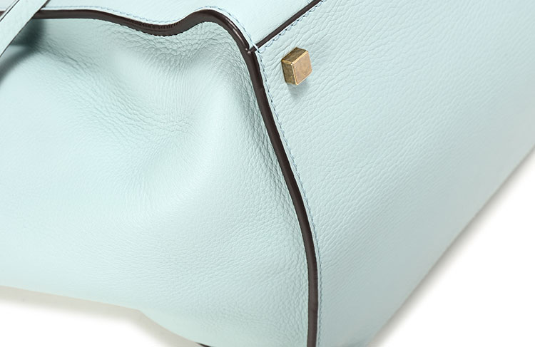 【celine赛琳 手提包】celine(赛林) 浅蓝绿色皮质笑