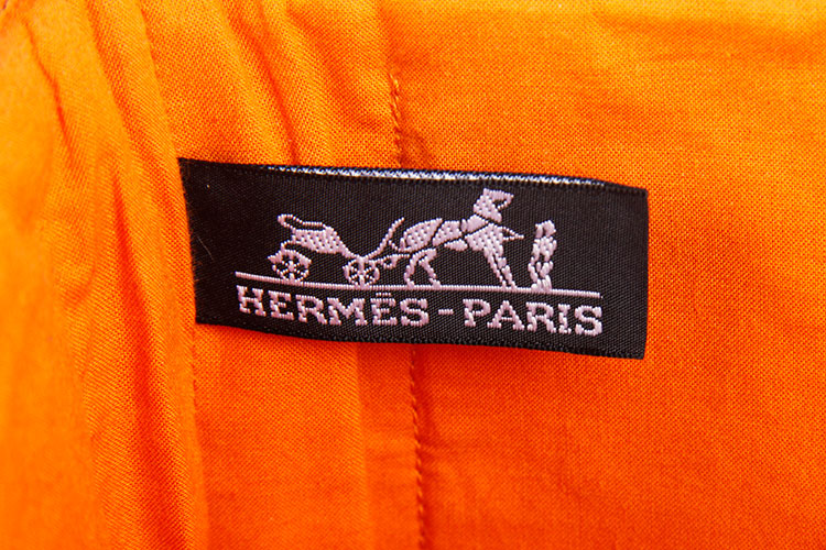 hermes(爱马仕) 橘色帆布手提包