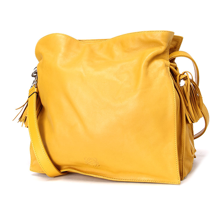 loewe(罗意威) 黄色皮质流苏装饰单肩包