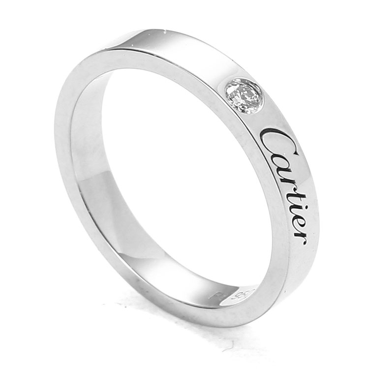 cartier(卡地亚) pt950铂金刻字单钻戒指49#所有产品 |网上买cartier