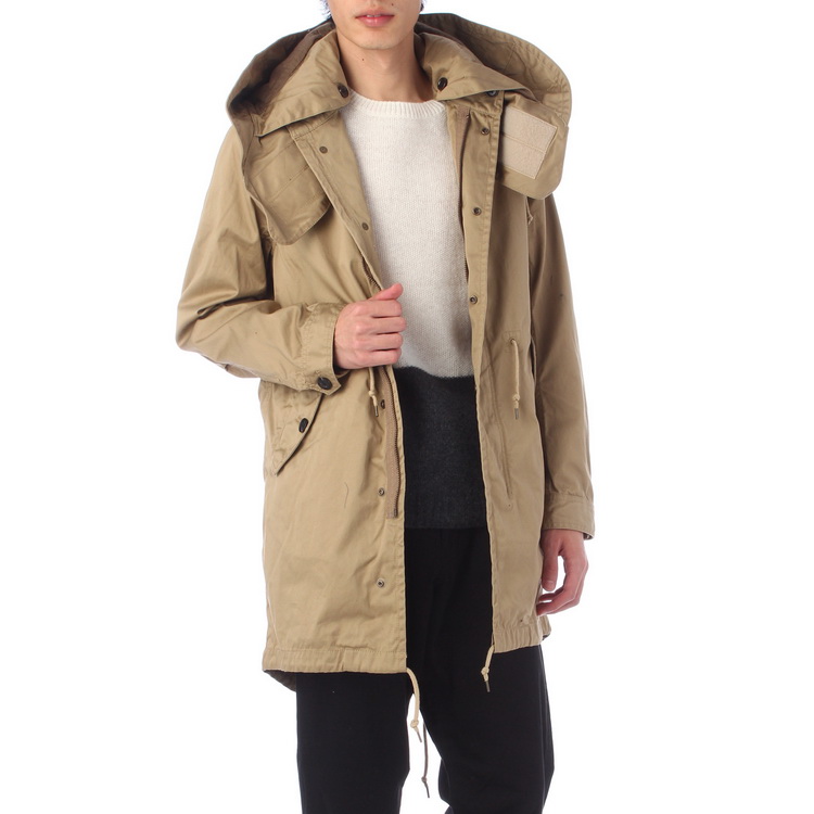 tk 男士连帽带夹层休闲风衣170-95108 卡其色 m