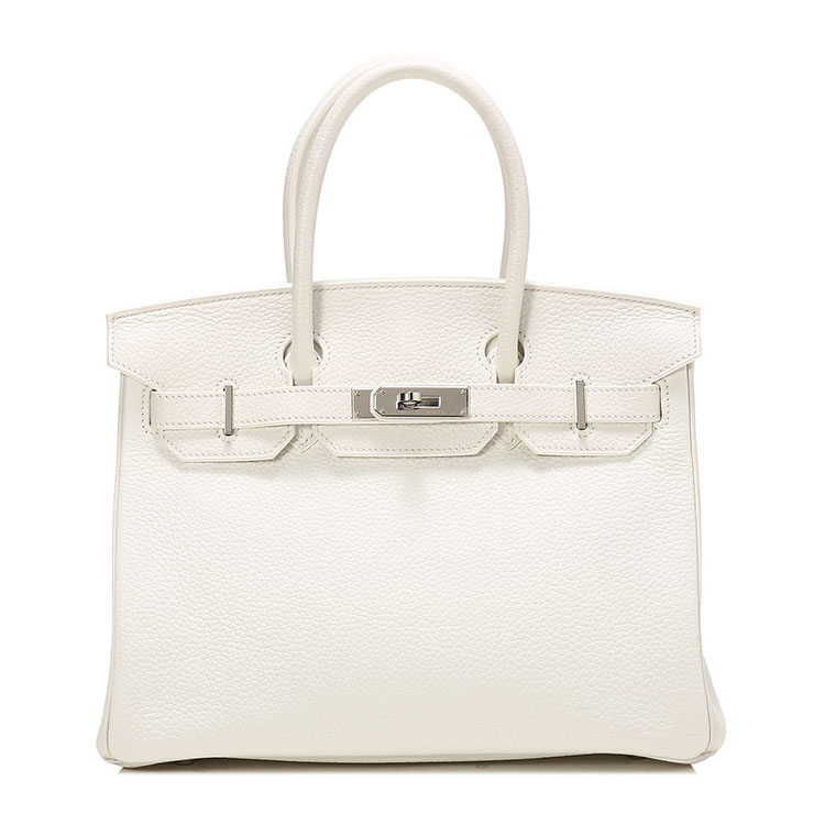 hermes(爱马仕) 白色皮质手提包
