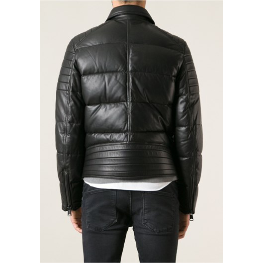 moncler/蒙克莱男士黑色真皮羽绒服 9201142010 黑色 5