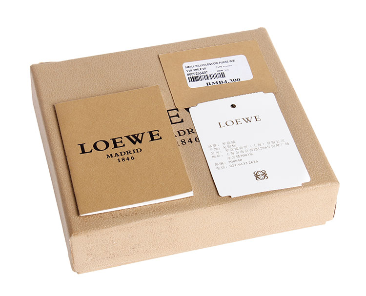 loewe(罗意威) 玫粉色皮质短款按扣两折钱夹