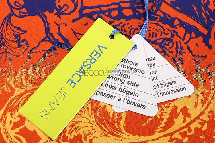 versace(范思哲) 橘色底龙虎图案短袖t恤48