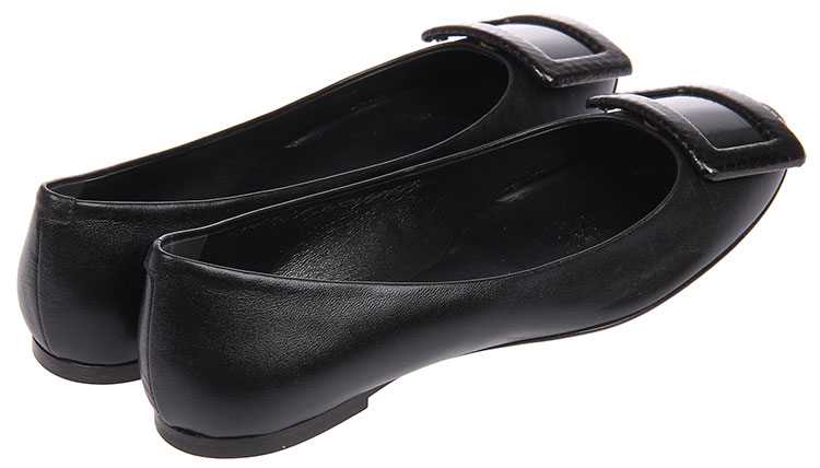 roger vivier(罗杰维威耶) 黑色蛇皮扣平跟鞋36