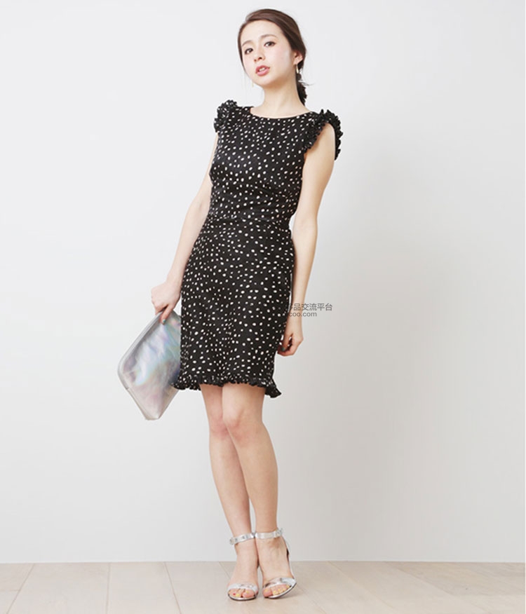 maison de reefur 黑色圆点连衣裙 eoe640002