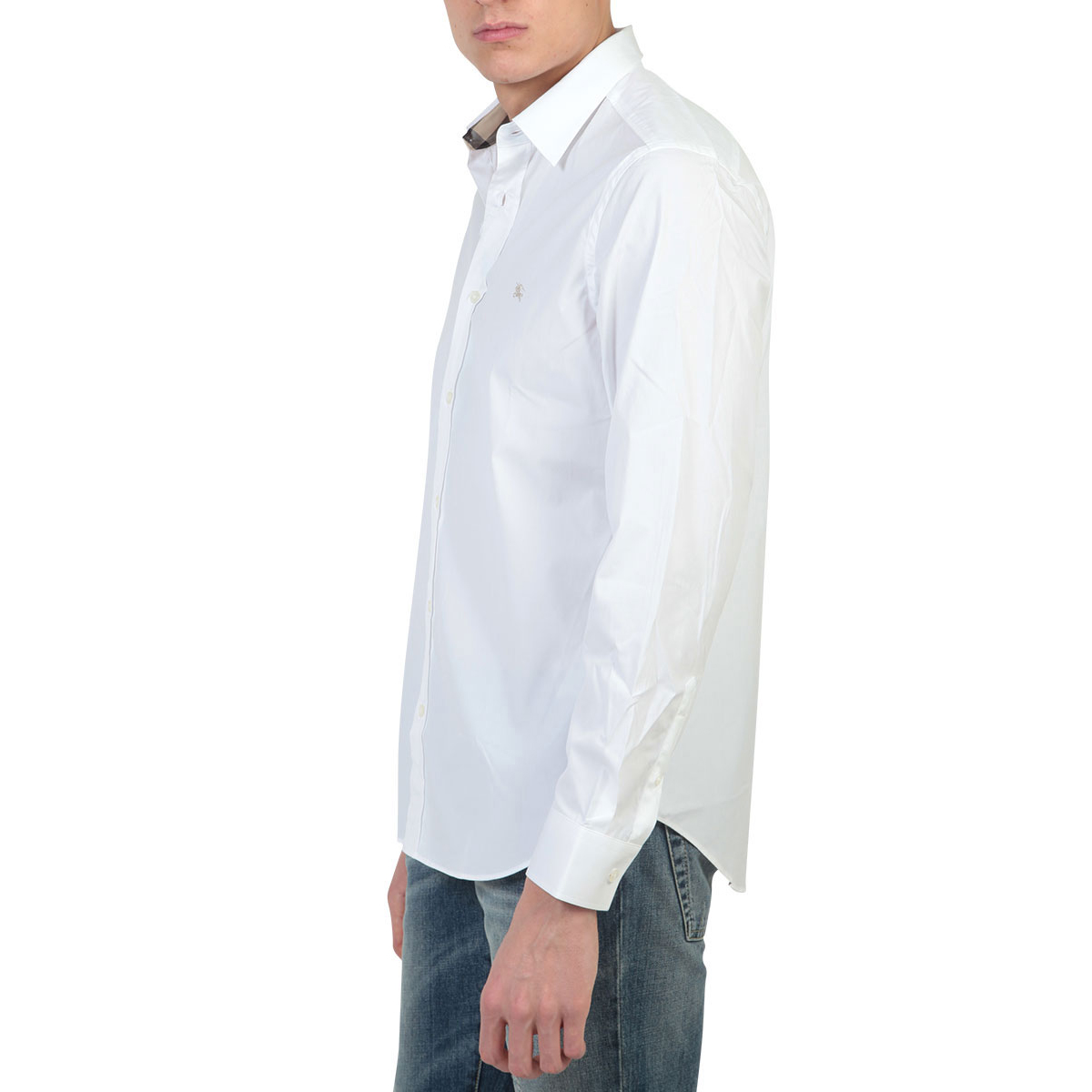 burberry 博柏利 男款白色翻领长袖衬衫 henry-tus-10000