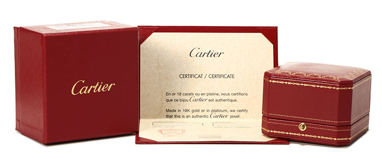 cartier(卡地亞) 18k白金三鑽戒指 49