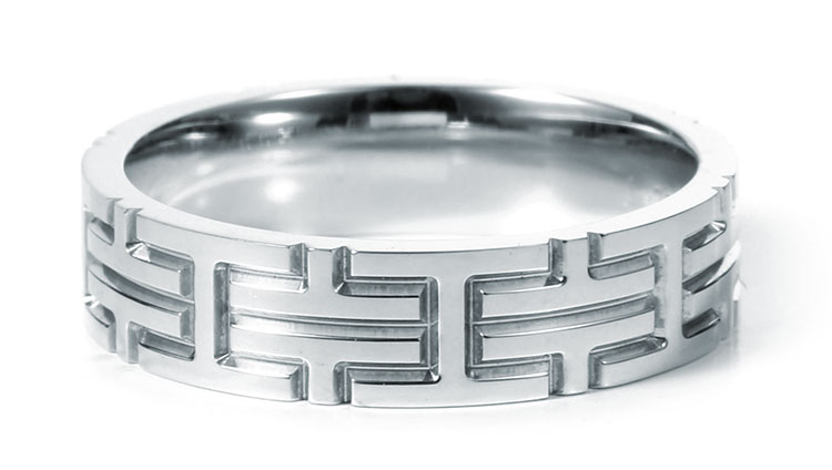 hermes(爱马仕) #18k白金logo戒指52