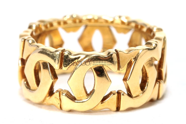 cartier(卡地亚) 18k黄金镂空戒指 52