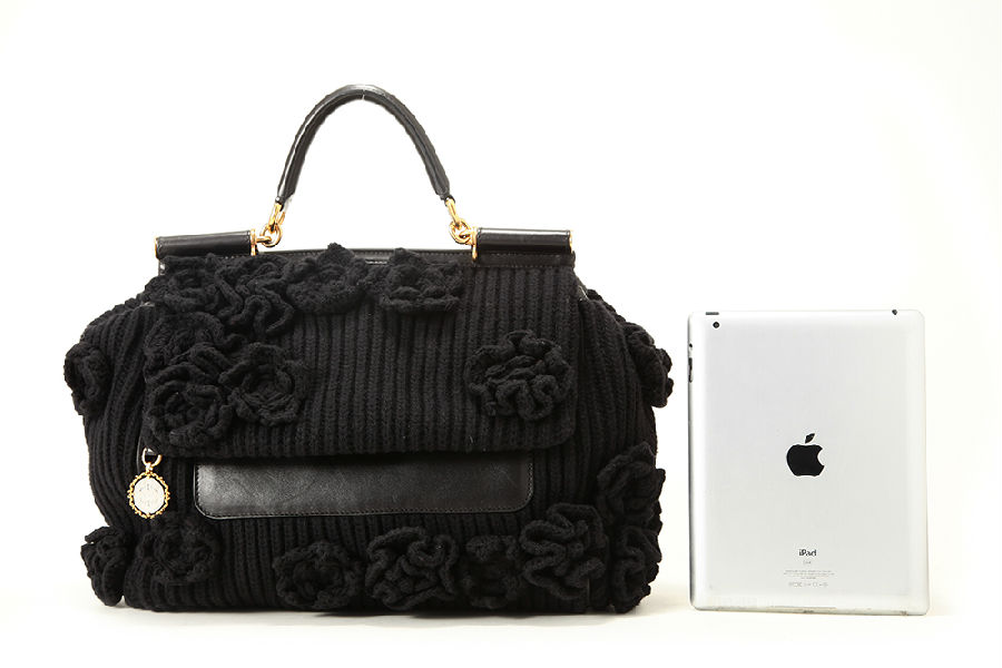 dolce&gabbana(杜嘉班纳) #黑色毛线配皮限量走秀款两用包