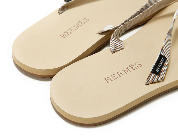 hermes(爱马仕) 米色帆布人字拖41