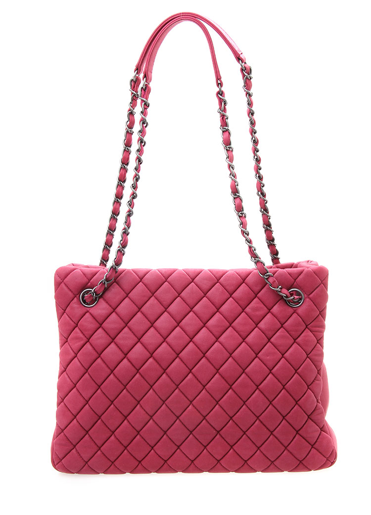 chanel(香奈儿) 暗粉色菱格纹皮质单肩包