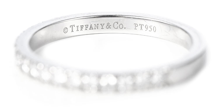 tiffany co(蒂芙尼 pt950铂金排钻戒指