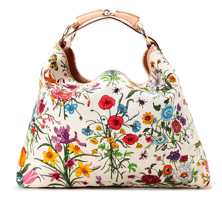 gucci(古驰) 花朵图案帆布单肩包