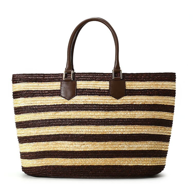 fendi(芬迪) 棕条纹草编手提包