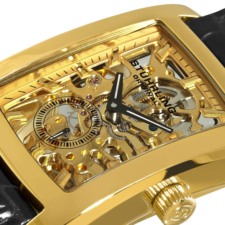 stührling original/施图霖 gatsby系列gatsby skeleton镂空表盘精钢