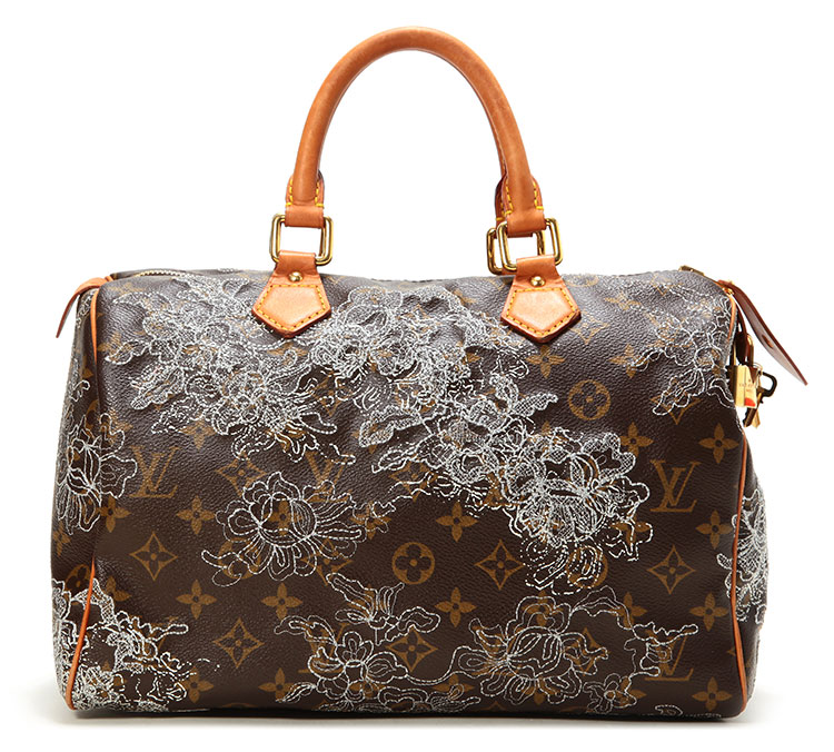 louis vuitton(路易威登) #老花色限量刺绣款手提包