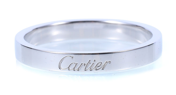 cartier(卡地亞) pt950鉑金刻字版戒指60