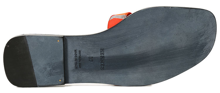 hermes(爱马仕) #红色皮质h女士拖鞋37