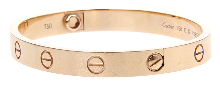 cartier(卡地亚) love系列750玫瑰金手镯16