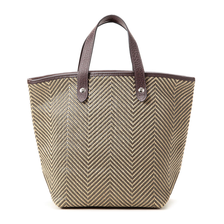 hermes(爱马仕) 卡其色编织手提包