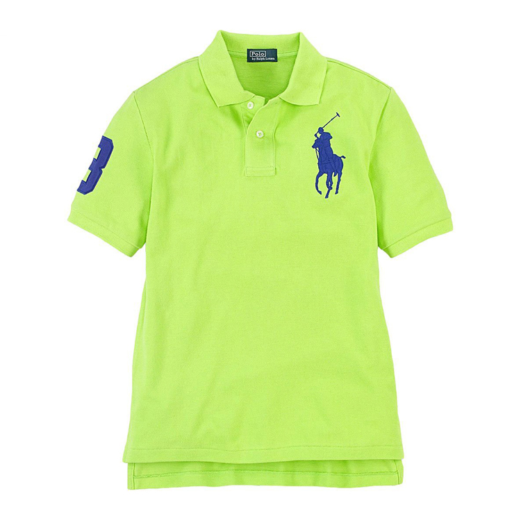 ralph lauren(拉夫劳伦)boys big pony polo荧光绿底