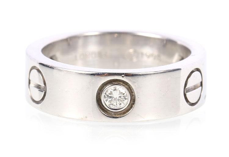 cartier(卡地亚) love系列白金三钻戒指50