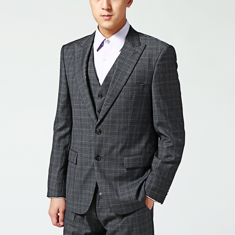 hugo boss灰色羊毛男士西服套装