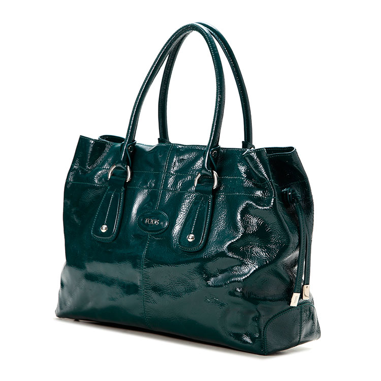 tods(托德斯) #深绿色漆皮单肩包
