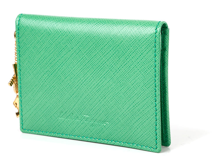 ferragamo(菲拉格慕) 浅绿色皮质卡包