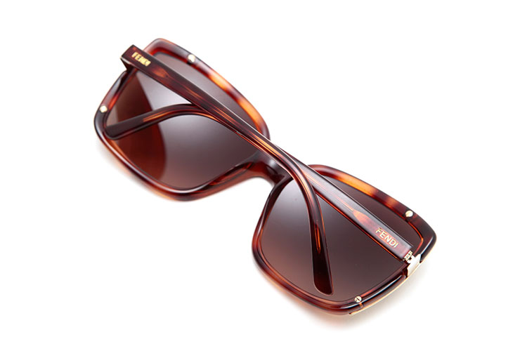 fendi(芬迪) 玳瑁色边框金属边太阳镜