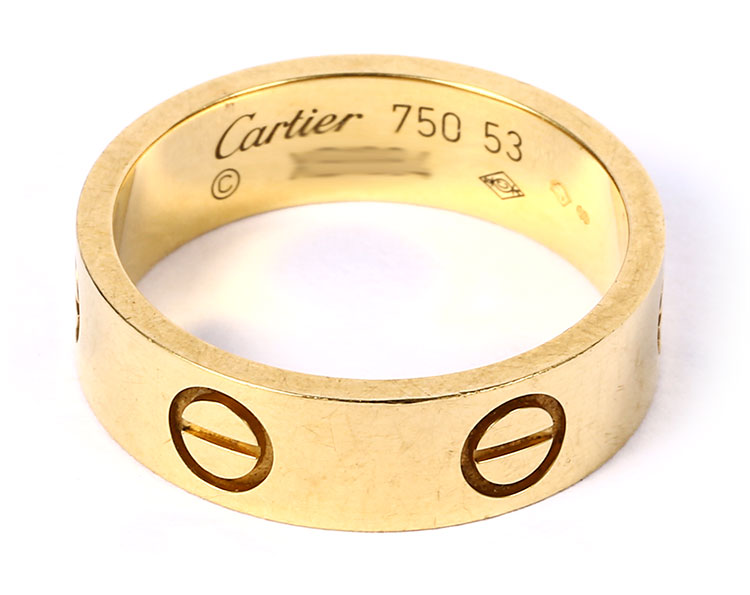 戒指/指環】cartier(卡地亞) 18k黃金寬版戒指53#【正品 價格 圖片】