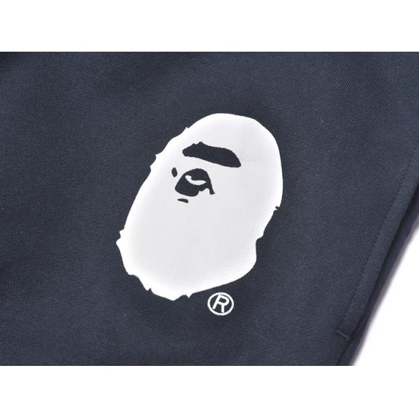 a bathing ape/bape 猿人头logo男士纯棉运动裤c012762 深蓝色 m