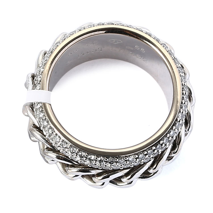 piaget(伯爵) 18k白金镶钻链条戒指55