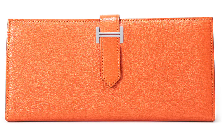 hermes(爱马仕) 橙色皮质钱夹