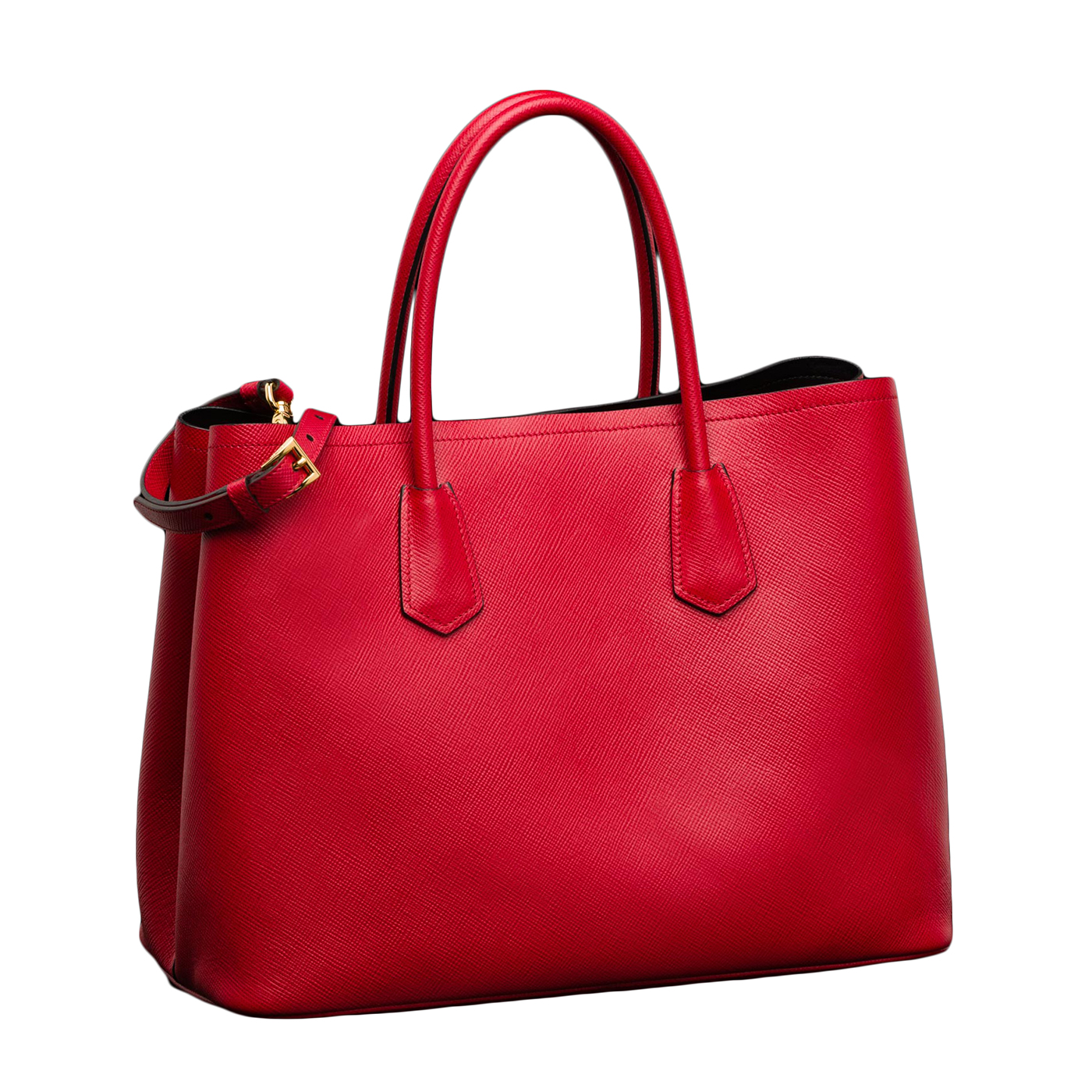 prada(普拉达) m红色皮质手提两用包