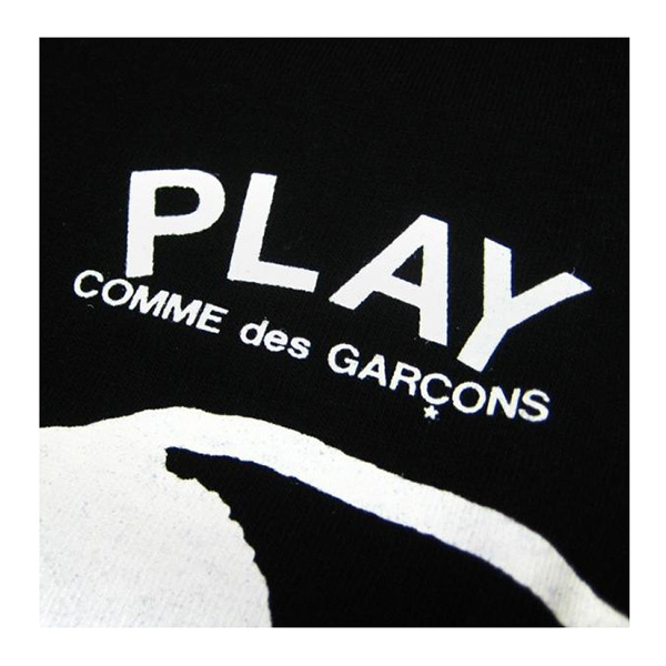 comme des garcons/川久保玲 cdg play女士黑色纯棉短袖t恤 白眼睛款