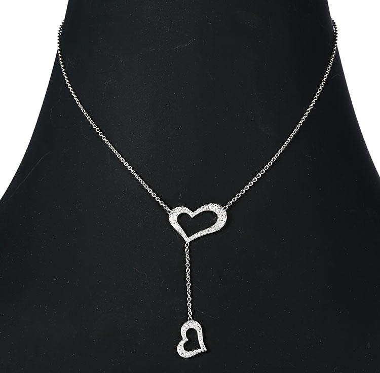 piaget(伯爵) 18k白金爱心镶钻项链