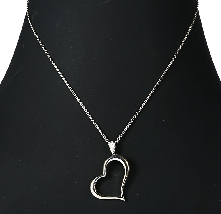 piaget(伯爵) 18k白金爱心镂空镶钻项链